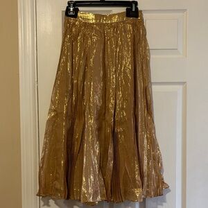 Kate Spade Metallic Gold A-Line Skirt